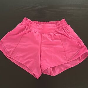 Sonic pink Lululemon hottie hot shorts.